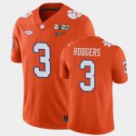 Clemson Tigers Amari Rodgers Men's #3 Orange Game 2020 Playoff College Football Jersey 2405VIQP4