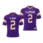 Clemson Tigers Cade Klubnik Youth #2 Purple Player NIL College Football Jersey 2405LEWP5