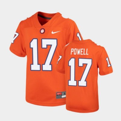 Clemson Tigers Cornell Powell Youth #17 Untouchable Replica Orange College Football Jersey 2405YMUG4