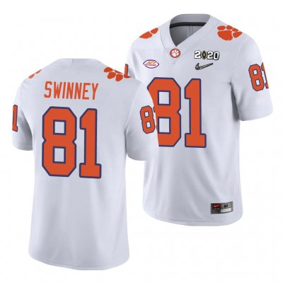 Clemson Tigers Drew Swinney Men's #81 White Game 2020 Playoff College Football Jersey 2405EJLV3