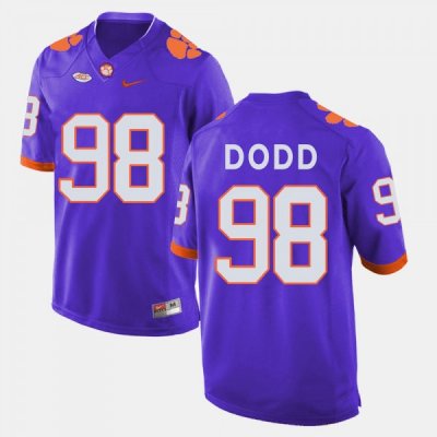 Clemson Tigers Kevin Dodd Men's #98 Purple College Football Jersey 2405ZJLK1