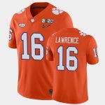 Clemson Tigers Trevor Lawrence Men's #16 Orange Game 2020 Playoff College Football Jersey 2405YAWG5