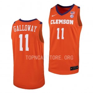 Clemson Tigers Brevin Galloway Men's #11 Replica Orange College Basketball Jersey 2405RBPT8