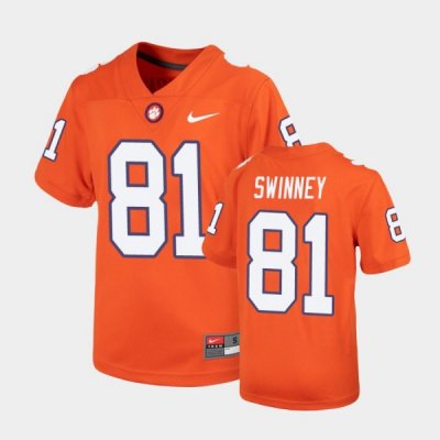 Clemson Tigers Drew Swinney Youth #81 Untouchable Replica Orange College Football Jersey 2405JZYZ8