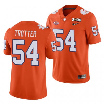 Clemson Tigers Mason Trotter Men's #54 Orange Game 2020 Playoff College Football Jersey 2405IKBL6