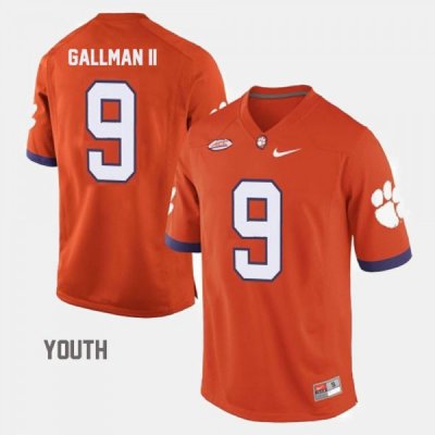 Clemson Tigers Wayne Gallman II Youth #9 Orange College Football Jersey 2405YJAS0