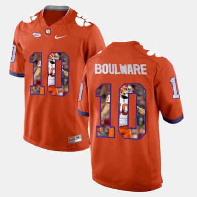 Clemson Tigers Ben Boulware Men's #10 Player Pictorial Orange College Football Jersey 2405RFYA5