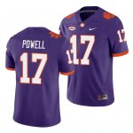 Clemson Tigers Cornell Powell Men's #17 Purple Game Playoff College Football Jersey 2405ZAUY4