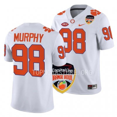 Clemson Tigers Myles Murphy Men's #98 2022 Bowl Orange White College Football Jersey 2405QJNH2