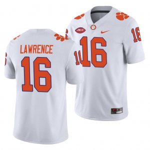 Clemson Tigers Trevor Lawrence Men's #16 White Game Away College Football Jersey 2405YEJE4