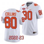 Clemson Tigers Beaux Collins Men's #80 White Game 2022-23 College Football Jersey 2405AGAY4