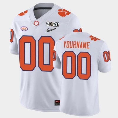 Clemson Tigers Custom Men's #00 White Game 2020 Playoff College Football Jersey 2405FIOD3