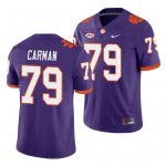 Clemson Tigers Jackson Carman Men's #79 Purple Game Playoff College Football Jersey 2405HBNI1