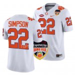 Clemson Tigers Trenton Simpson Men's #22 2022 Bowl Orange White College Football Jersey 2405UOUD8