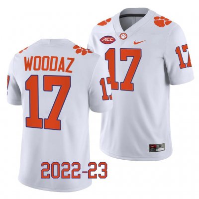 Clemson Tigers Wade Woodaz Men's #17 White Game 2022-23 College Football Jersey 2405PQEH3