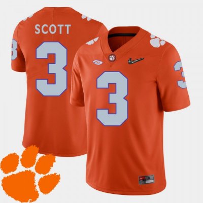 Clemson Tigers Artavis Scott Men's #3 Orange 2018 ACC College Football Jersey 2405HYME4