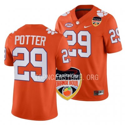 Clemson Tigers B.T. Potter Men's #29 2022 Bowl Orange Orange College Football Jersey 2405EDVS0