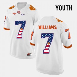 Clemson Tigers Mike Williams Youth #7 US Flag Fashion White College Football Jersey 2405KJOG1