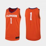 Clemson Tigers Number Men's #1 Replica Orange College Basketball Jersey 2405KKME7