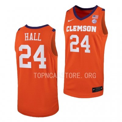 Clemson Tigers PJ Hall Men's #24 Replica Orange College Basketball Jersey 2405SXQL0