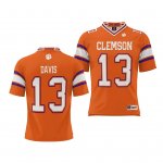 Clemson Tigers Tyler Davis Men's #13 NIL Orange Player College Football Jersey 2405HKWA8