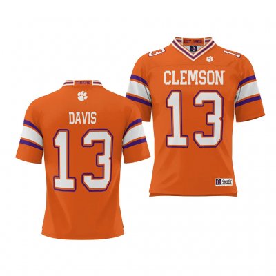 Clemson Tigers Tyler Davis Men's #13 NIL Orange Player College Football Jersey 2405HKWA8