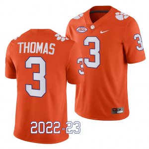 Clemson Tigers Xavier Thomas Men's #3 2022-23 Orange Game College Football Jersey 2405FPCM8