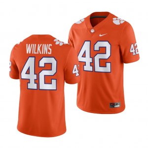 Clemson Tigers Christian Wilkins Men's #42 Orange Game College Football Jersey 2405XROE5