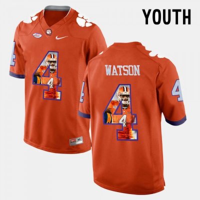 Clemson Tigers DeShaun Watson Youth #4 Pictorial Fashion Orange College Football Jersey 2405BOCZ7