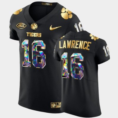 Clemson Tigers Trevor Lawrence Men's #16 Black Golden Diamond Edition College Football Jersey 2405VCXA5