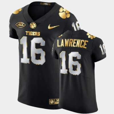 Clemson Tigers Trevor Lawrence Men's #16 Golden Edition Black Authentic 2020-21 College Football Jersey 2405IVNO4