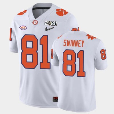 Clemson Tigers Drew Swinney Men's #81 White Game 2020 Playoff College Football Jersey 2405VANL6