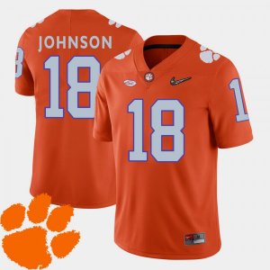 Clemson Tigers Jadar Johnson Men's #18 Orange 2018 ACC College Football Jersey 2405BUDS0