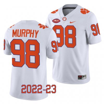 Clemson Tigers Myles Murphy Men's #98 White Game 2022-23 College Football Jersey 2405QVCZ4