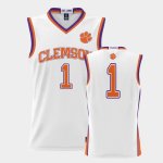 Clemson Tigers Number Youth #1 White ProSphere College Basketball Jersey 2405THAM2