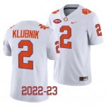 Clemson Tigers Cade Klubnik Men's #2 White Game 2022-23 College Football Jersey 2405UQFL4