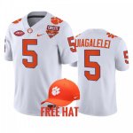 Clemson Tigers DJ Uiagalelei Men's #5 White 2021 Cheez-It Bowl Free Hat College Football Jersey 2405AQZQ5