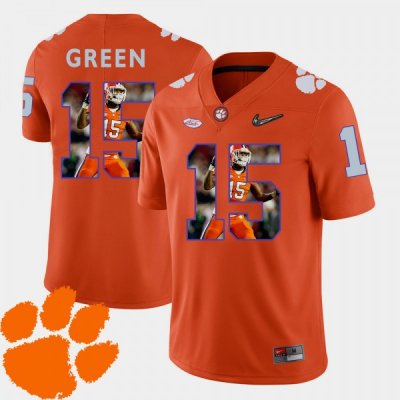 Clemson Tigers T.J. Green Men's #15 Pictorial Fashion Orange College Football Jersey 2405IJES3