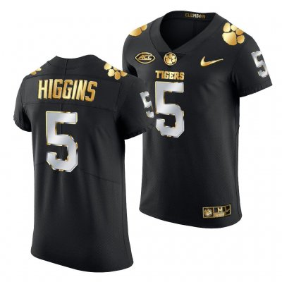 Clemson Tigers Tee Higgins Men's #5 Black Golden Edition Authentic College Football Jersey 2405OIQA5