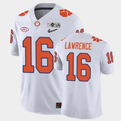 Clemson Tigers Trevor Lawrence Men's #16 White Game 2020 Playoff College Football Jersey 2405CJSJ2