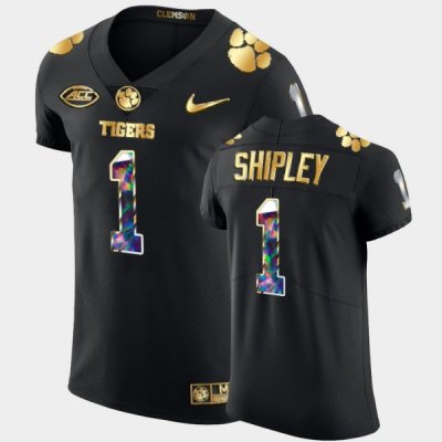 Clemson Tigers Will Shipley Men's #1 Black Golden Diamond Edition College Football Jersey 2405ALXY7