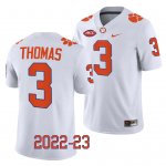 Clemson Tigers Xavier Thomas Men's #3 White Game 2022-23 College Football Jersey 2405BEGA5