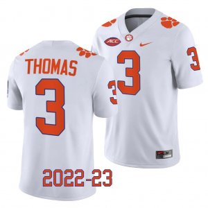 Clemson Tigers Xavier Thomas Men's #3 White Game 2022-23 College Football Jersey 2405BEGA5