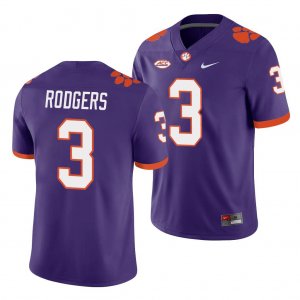 Clemson Tigers Amari Rodgers Men's #3 Purple Game Playoff College Football Jersey 2405OTFT2