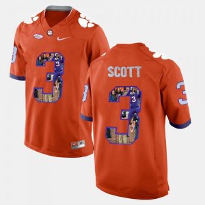 Clemson Tigers Artavis Scott Men's #3 Player Pictorial Orange College Football Jersey 2405MTMN6