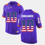 Clemson Tigers Ben Boulware Men's #10 US Flag Fashion Purple College Football Jersey 2405TQUJ6