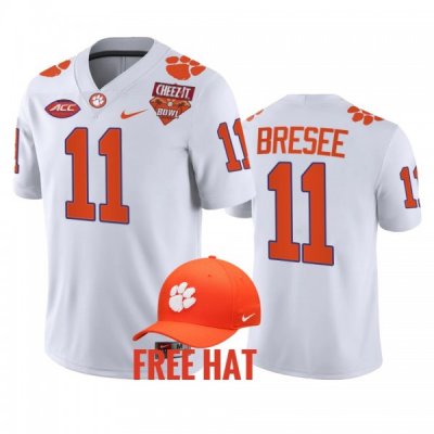 Clemson Tigers Bryan Bresee Men's #11 White 2021 Cheez-It Bowl Free Hat College Football Jersey 2405ZLRH5