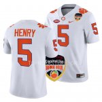 Clemson Tigers K J. Henry Men's #5 2022 Bowl Orange White College Football Jersey 2405UFMY0