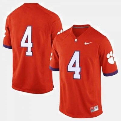 Clemson Tigers Number Men's #4 Orange College Football Jersey 2405BHTG6