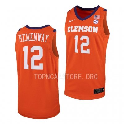 Clemson Tigers Alex Hemenway Men's #12 Replica Orange College Basketball Jersey 2405QHEM6